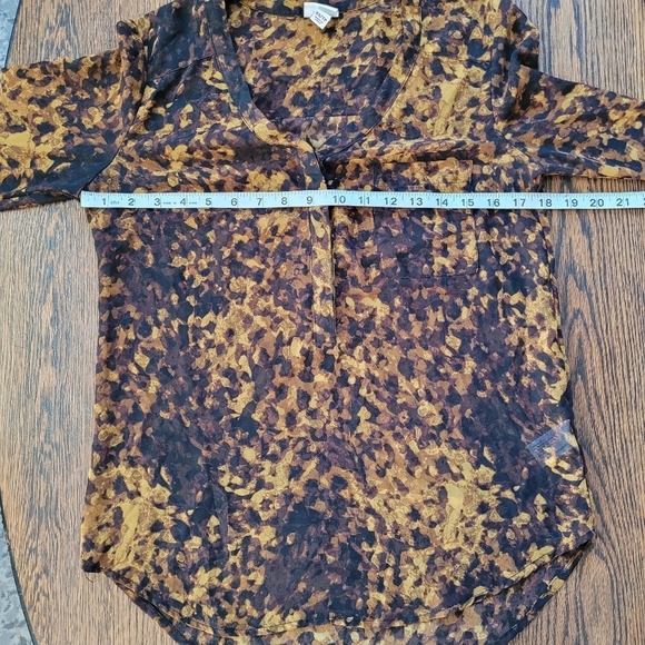 Merona Lightweight Printed 1/2 Button Down Blouse Top Size Women's XS - Picture 6 of 11